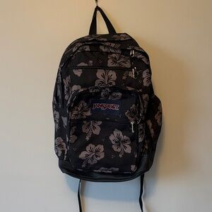 Jansport Black and Gray Floral Backpack